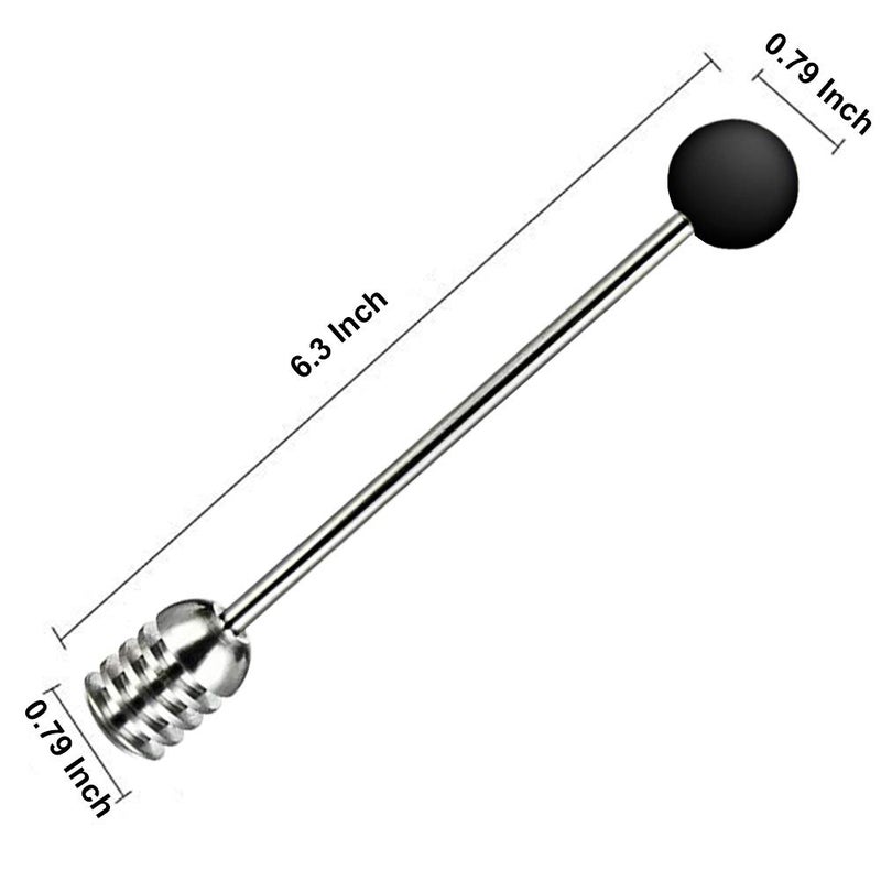 SONGZIMING Stainless Steel Honey Dipper Stick 6.3 Inch Honey Wand Server for Honey Pot Dispense Drizzle Honey, Wedding Party Favors, Baby Shower (Black) - Image 2